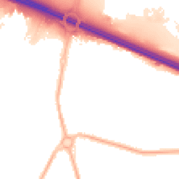 Night-time road noise heatmap for M41 7EB