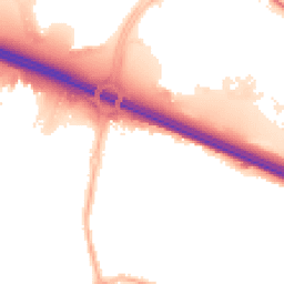 Night-time road noise heatmap for M41 7EU