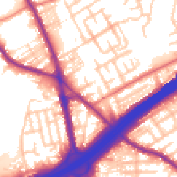 Daytime road noise heatmap for M45 6AR