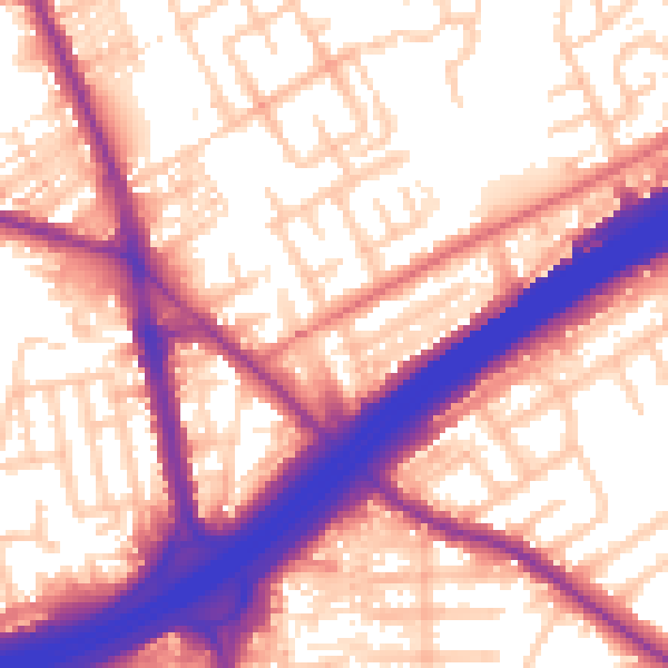 Daytime road noise heatmap for M45 6AX