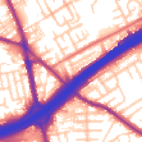 Daytime road noise heatmap for M45 6AY