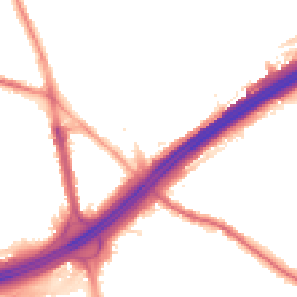 Night-time road noise heatmap for M45 6AY