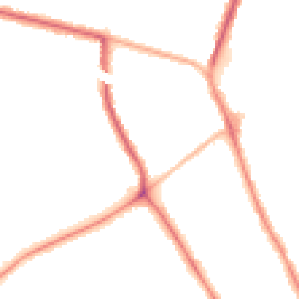 Night-time road noise heatmap for M45 7JR