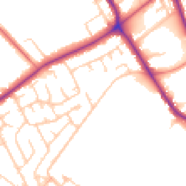 Daytime road noise heatmap for M45 7PE