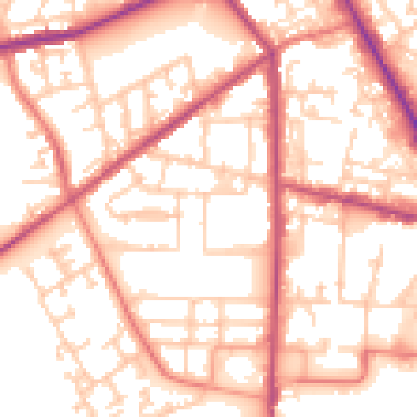 Daytime road noise heatmap for M7 1AJ