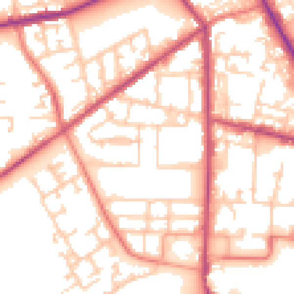Daytime road noise heatmap for M7 1AN