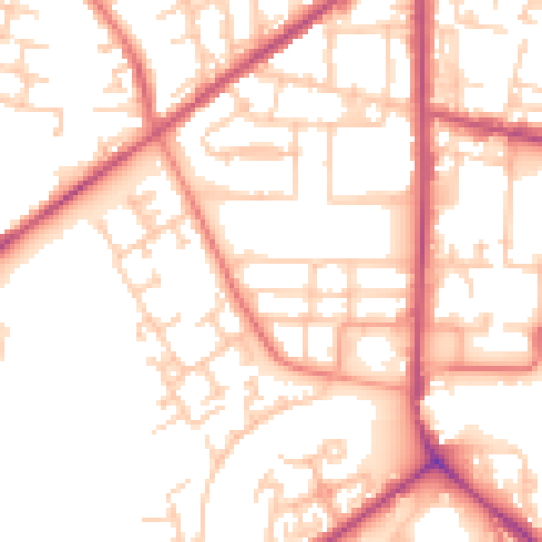 Daytime road noise heatmap for M7 1AW