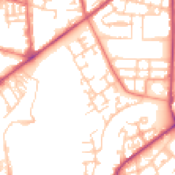 Daytime road noise heatmap for M7 1BB