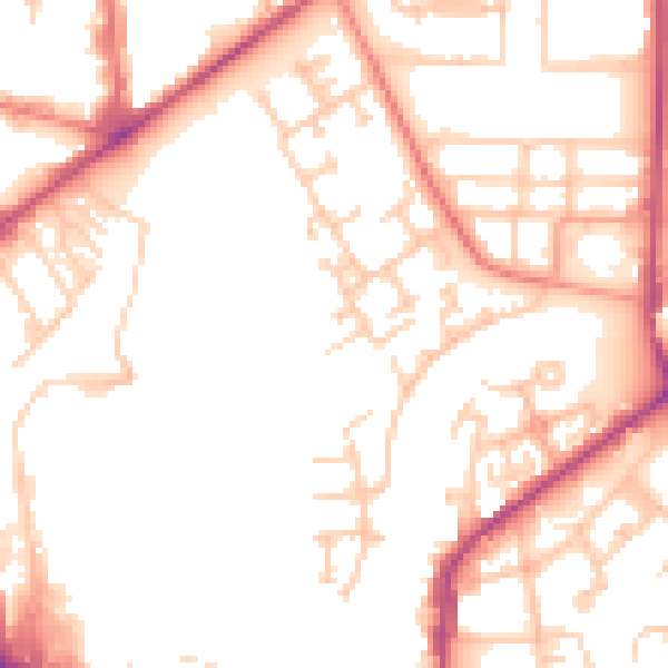 Daytime road noise heatmap for M7 1BE