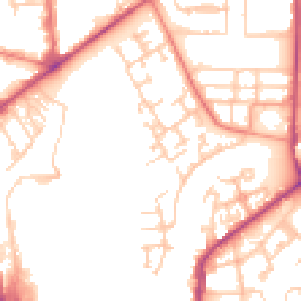Daytime road noise heatmap for M7 1BF