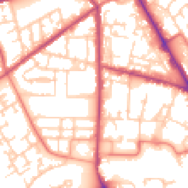 Daytime road noise heatmap for M7 1BU