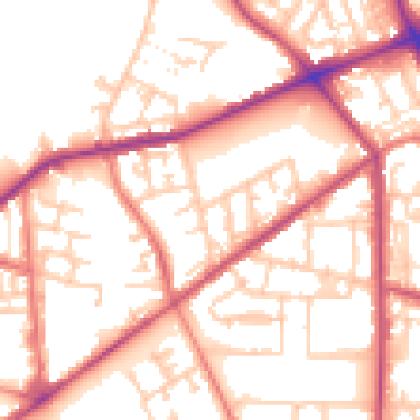 Daytime road noise heatmap for M7 1JA