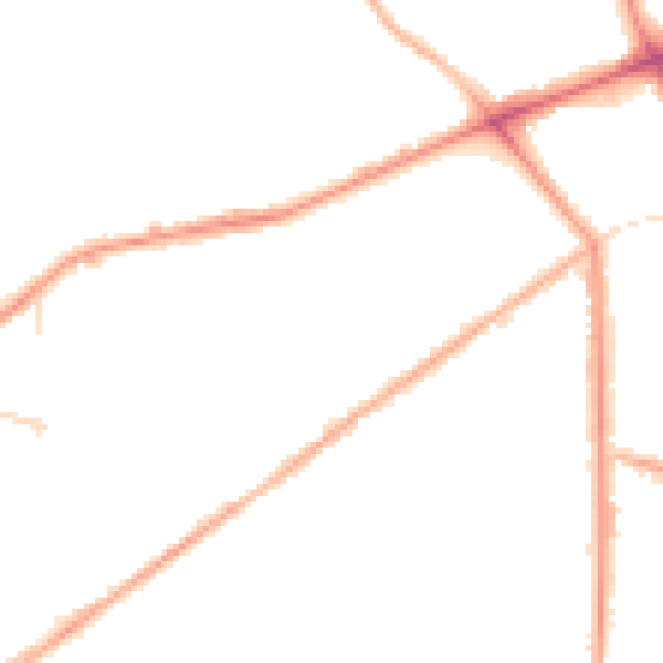 Night-time road noise heatmap for M7 1JA