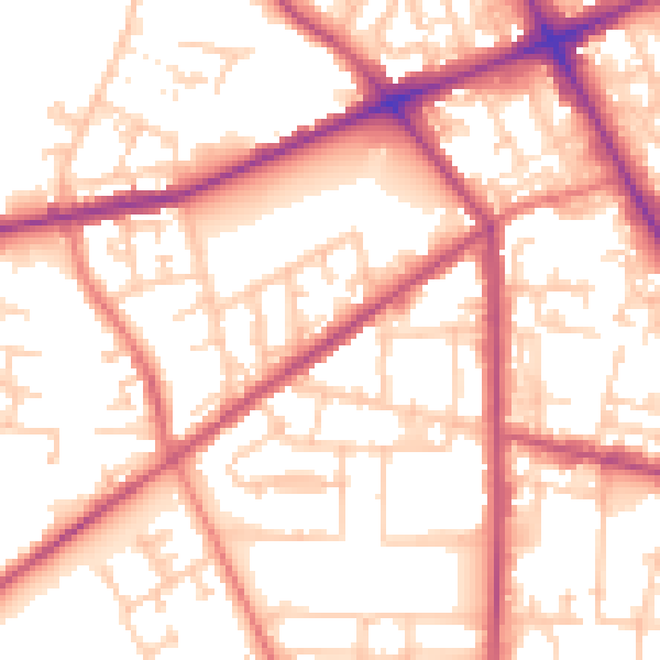 Daytime road noise heatmap for M7 1LD