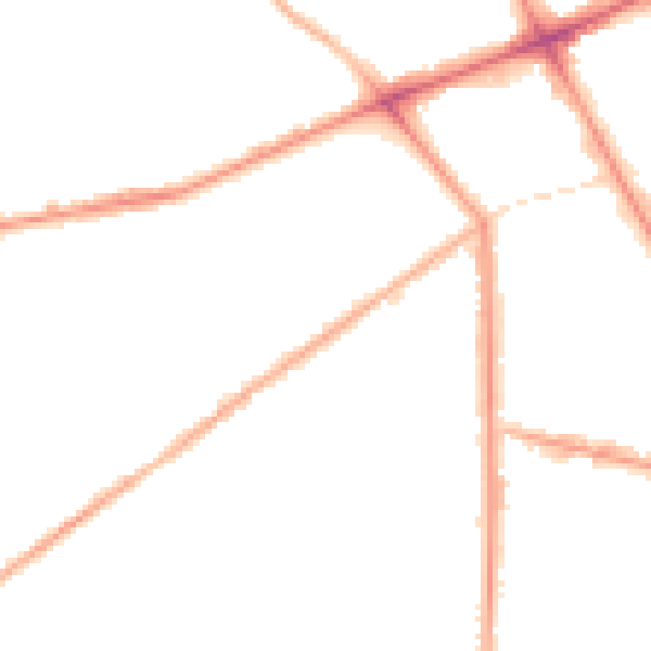 Night-time road noise heatmap for M7 1LD
