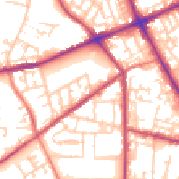 Daytime road noise heatmap for M7 1LE