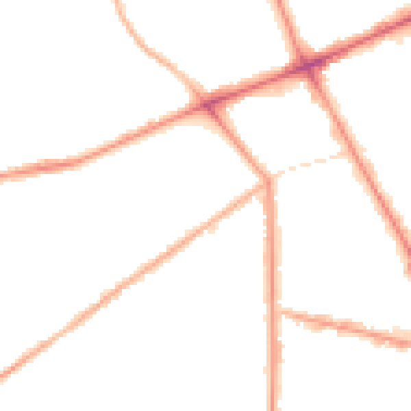 Night-time road noise heatmap for M7 1LH