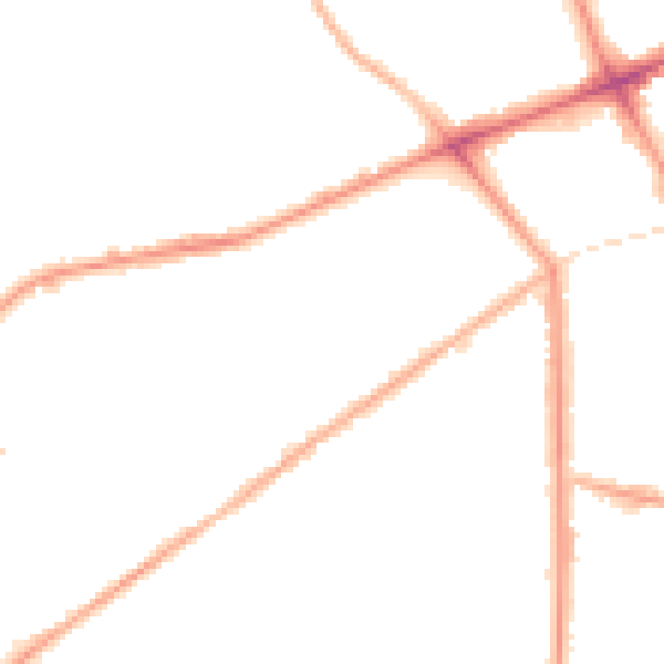 Night-time road noise heatmap for M7 1LS