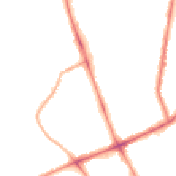 Night-time road noise heatmap for M7 2AB