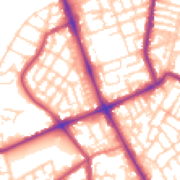 Daytime road noise heatmap for M7 2AJ