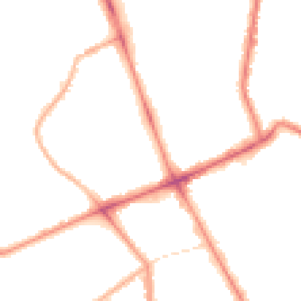 Night-time road noise heatmap for M7 2AJ