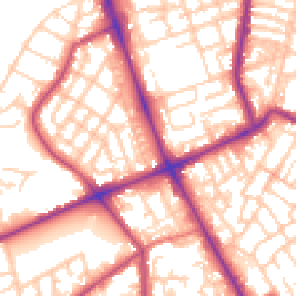 Daytime road noise heatmap for M7 2AL