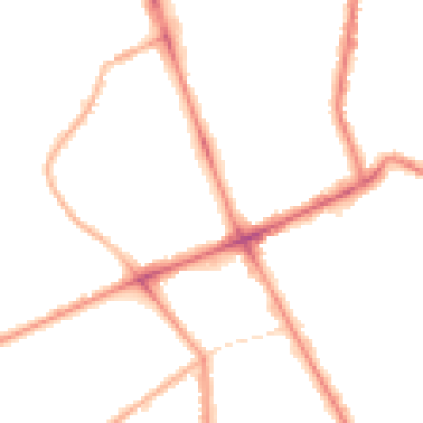 Night-time road noise heatmap for M7 2AL