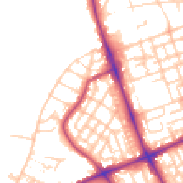Daytime road noise heatmap for M7 2EE