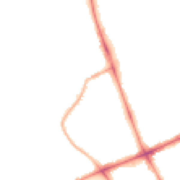 Night-time road noise heatmap for M7 2EE