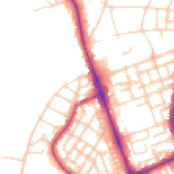 Daytime road noise heatmap for M7 2EG