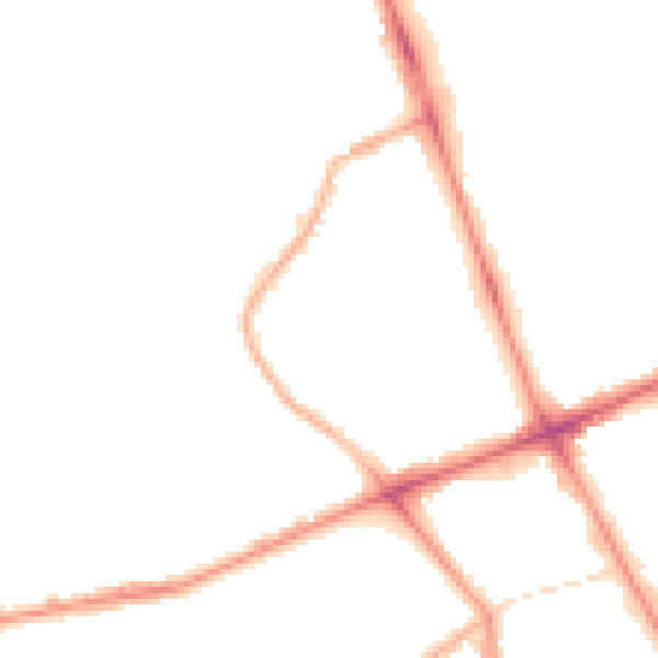 Night-time road noise heatmap for M7 2FH