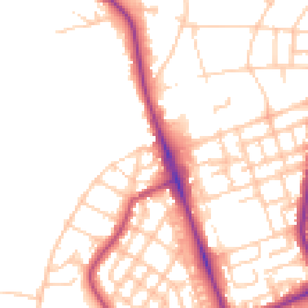 Daytime road noise heatmap for M7 2FQ