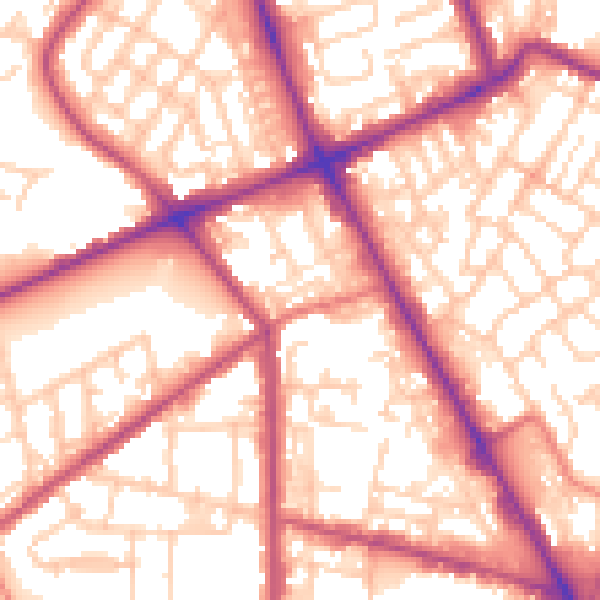 Daytime road noise heatmap for M7 2GP