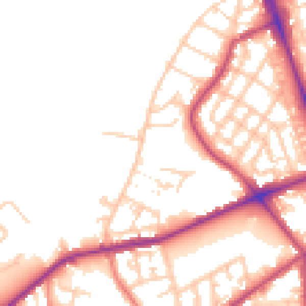 Daytime road noise heatmap for M7 2GS