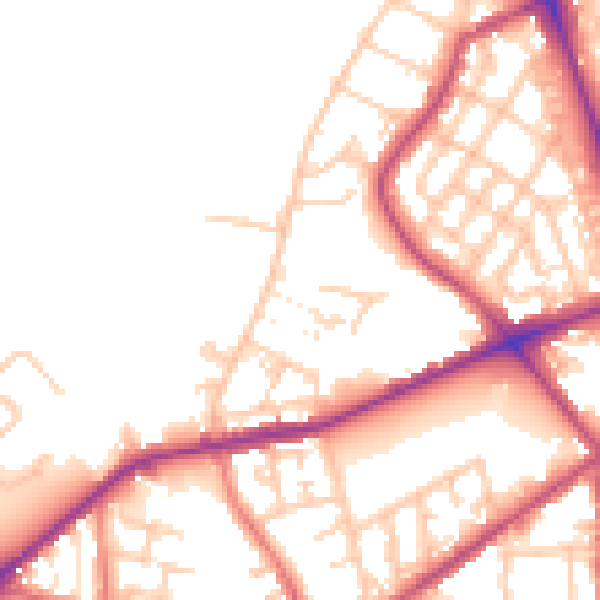 Daytime road noise heatmap for M7 2HN