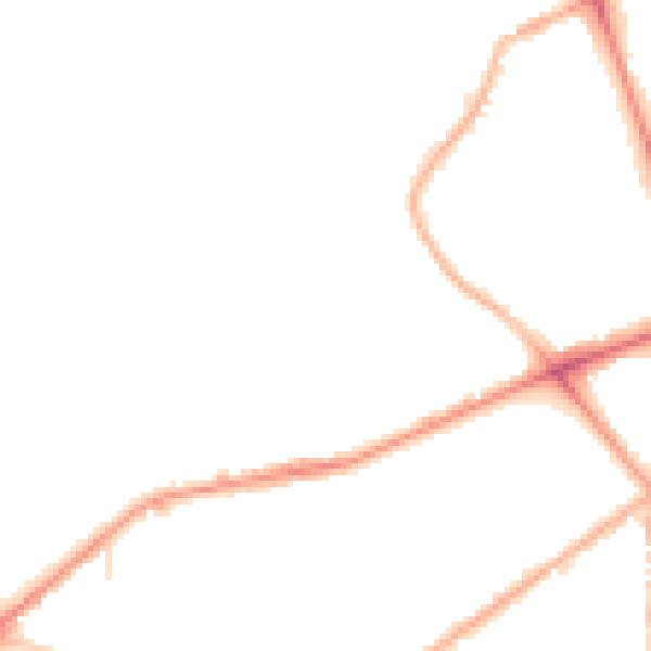 Night-time road noise heatmap for M7 2HN