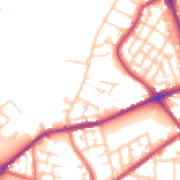 Daytime road noise heatmap for M7 2HX