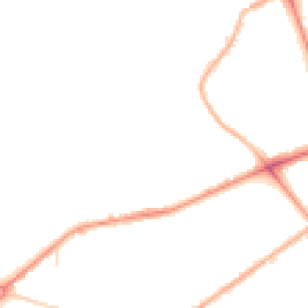 Night-time road noise heatmap for M7 2HX