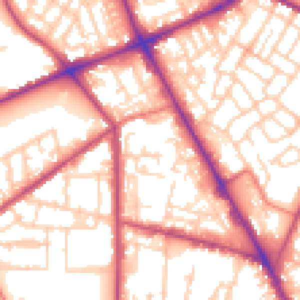 Daytime road noise heatmap for M7 2YW