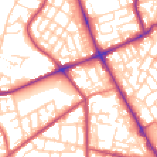 Daytime road noise heatmap for M7 2ZT