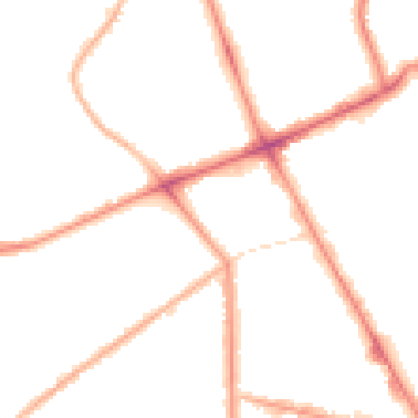 Night-time road noise heatmap for M7 2ZT