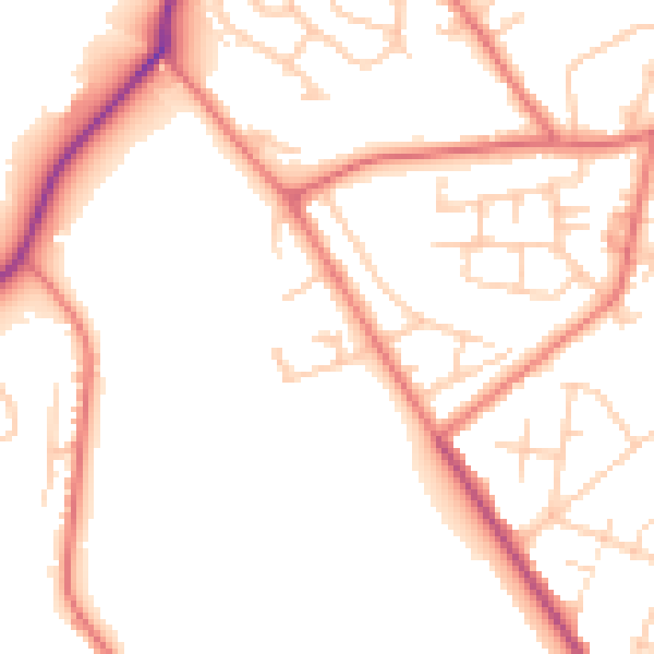 Daytime road noise heatmap for M7 3AQ