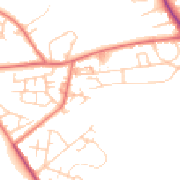 Daytime road noise heatmap for M7 3BG