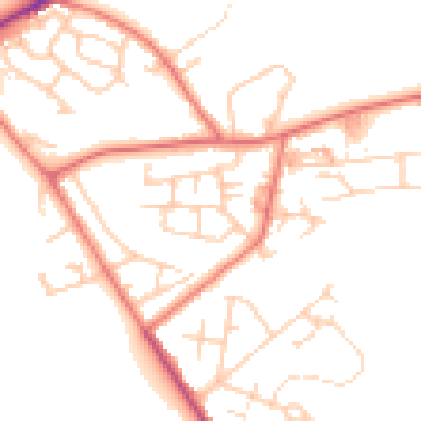 Daytime road noise heatmap for M7 3BL