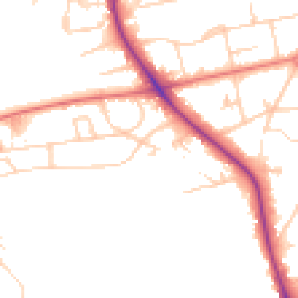 Daytime road noise heatmap for M7 3PQ