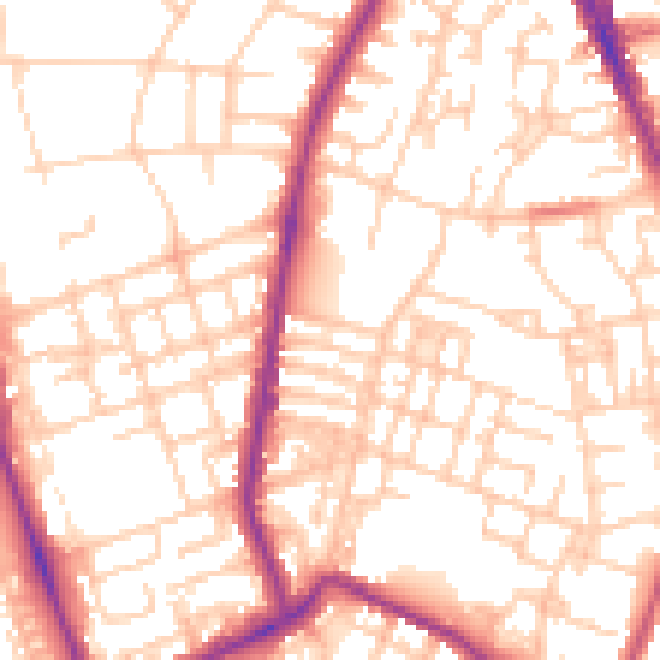 Daytime road noise heatmap for M7 4AG