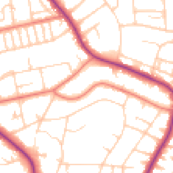 Daytime road noise heatmap for M7 4BT