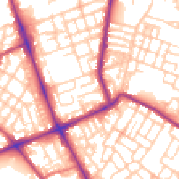 Daytime road noise heatmap for M7 4BW