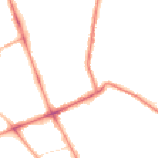 Night-time road noise heatmap for M7 4BW