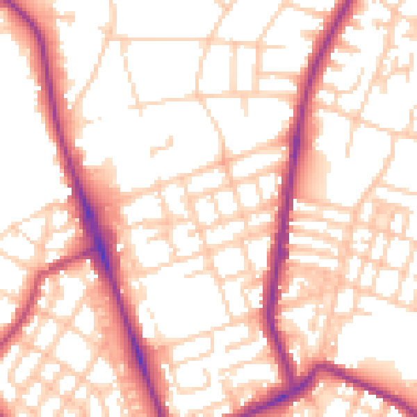 Daytime road noise heatmap for M7 4DL